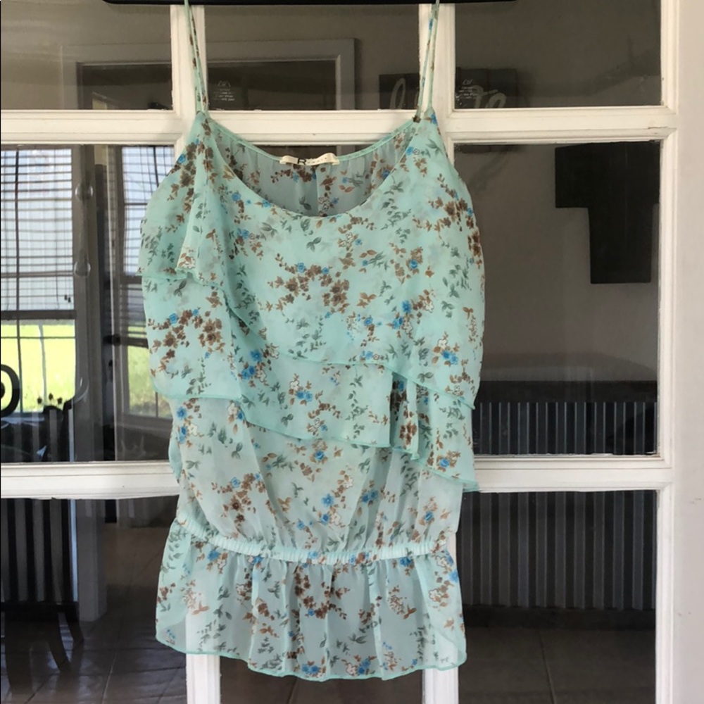 Baby blue floral tank